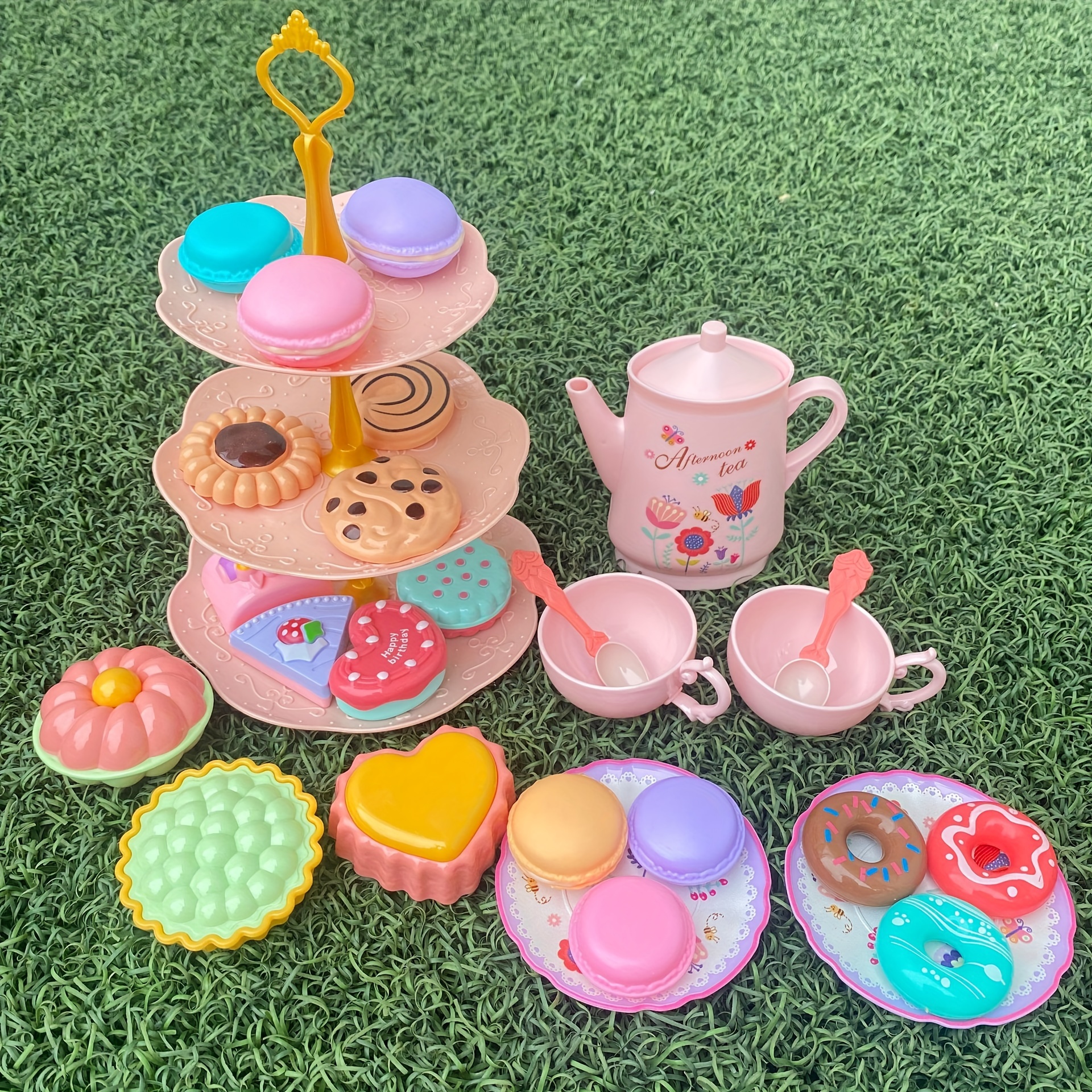 1set Pink Toy Tea Pot Set For Girls, Great For Princess Tea Party Play