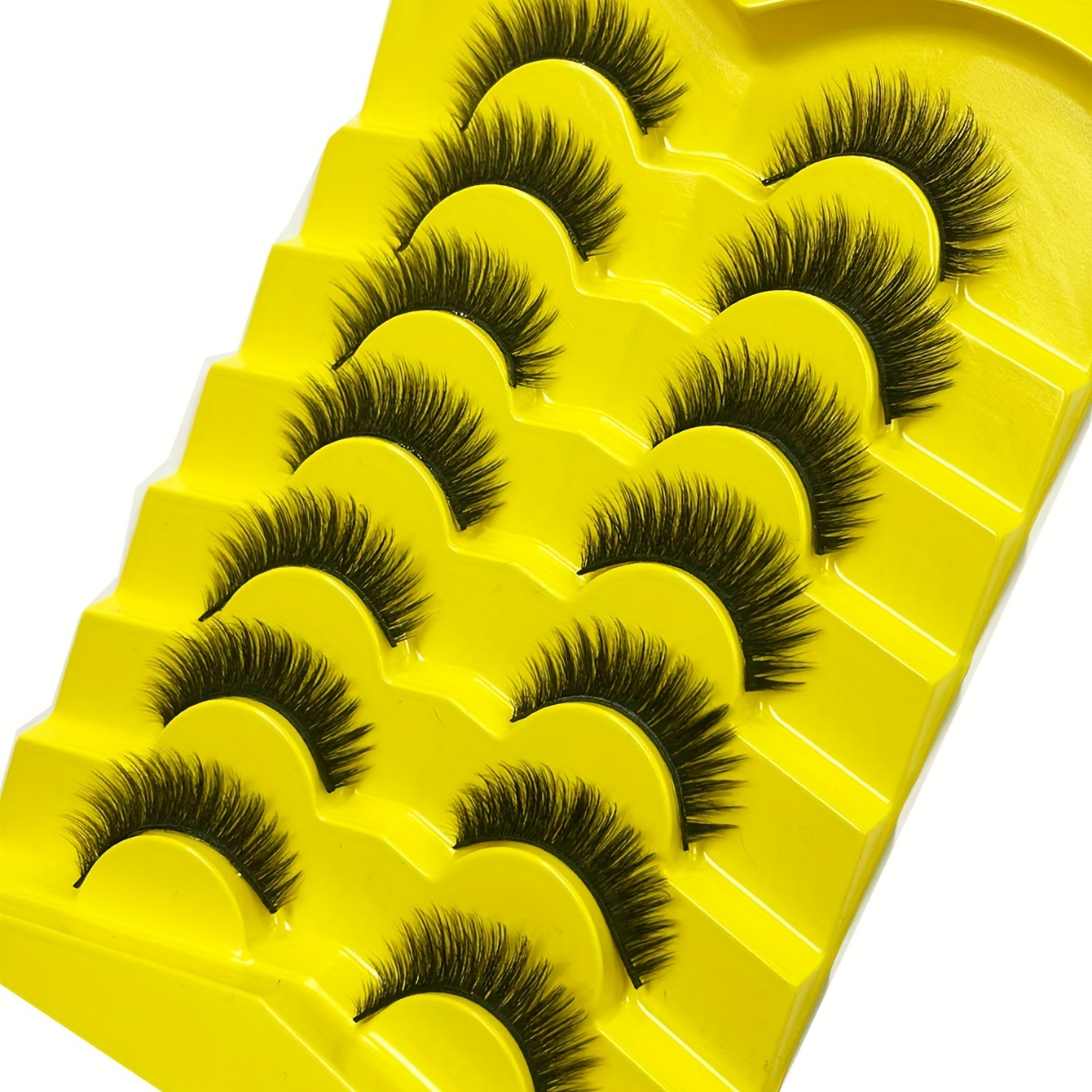 3D Faux Mink Lashes Strips 7 Pairs C Curling False Eyelashes