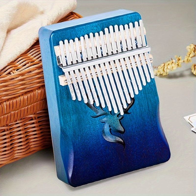 17 Keys Kalimba With App Thumb Piano Portable For Adults & Kids Okoume  Mbira Tuning Hammer, Finger Covers, & More Included; Christmas Stocking  Stuffer Gift - primary color 