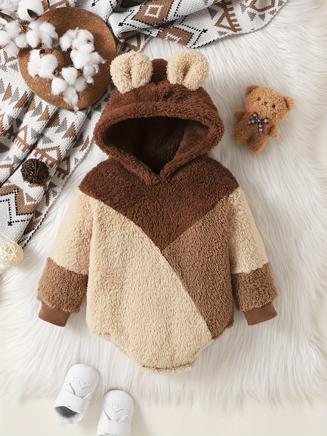 Warm Fuzzy Teddy Bear Loungewear Jumpsuit Zip Hoodie Bear - Temu