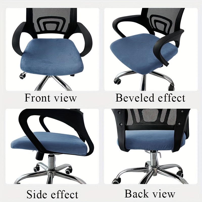  Funda de terciopelo para silla de computadora de escritorio con  funda de brazo, funda elástica para silla de oficina suave, para silla de  jefe giratoria, silla de respaldo alto, talla 8