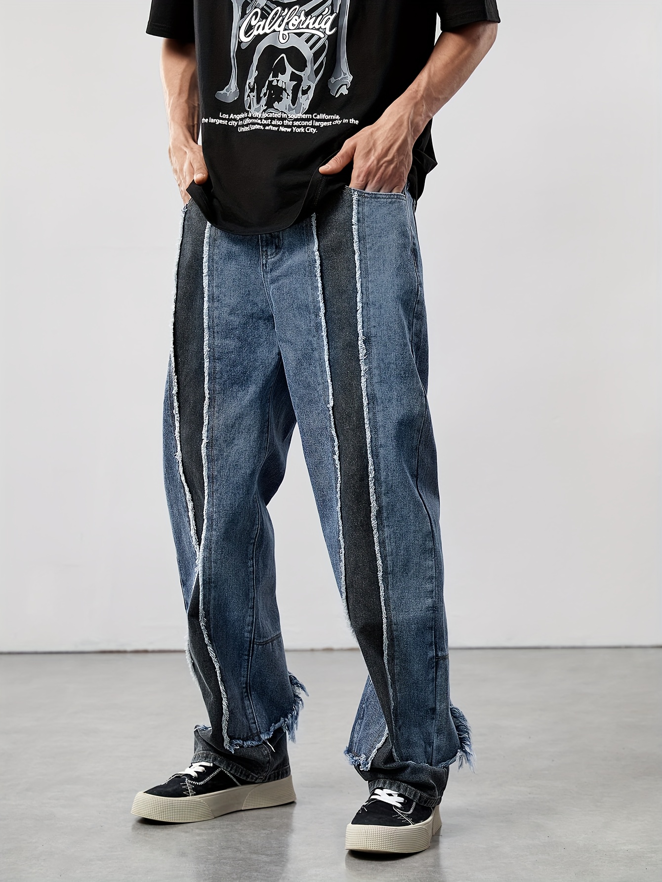 Loose Fit Pantalones Mezclilla/ Jeans/ Vaqueros Estilo - Temu