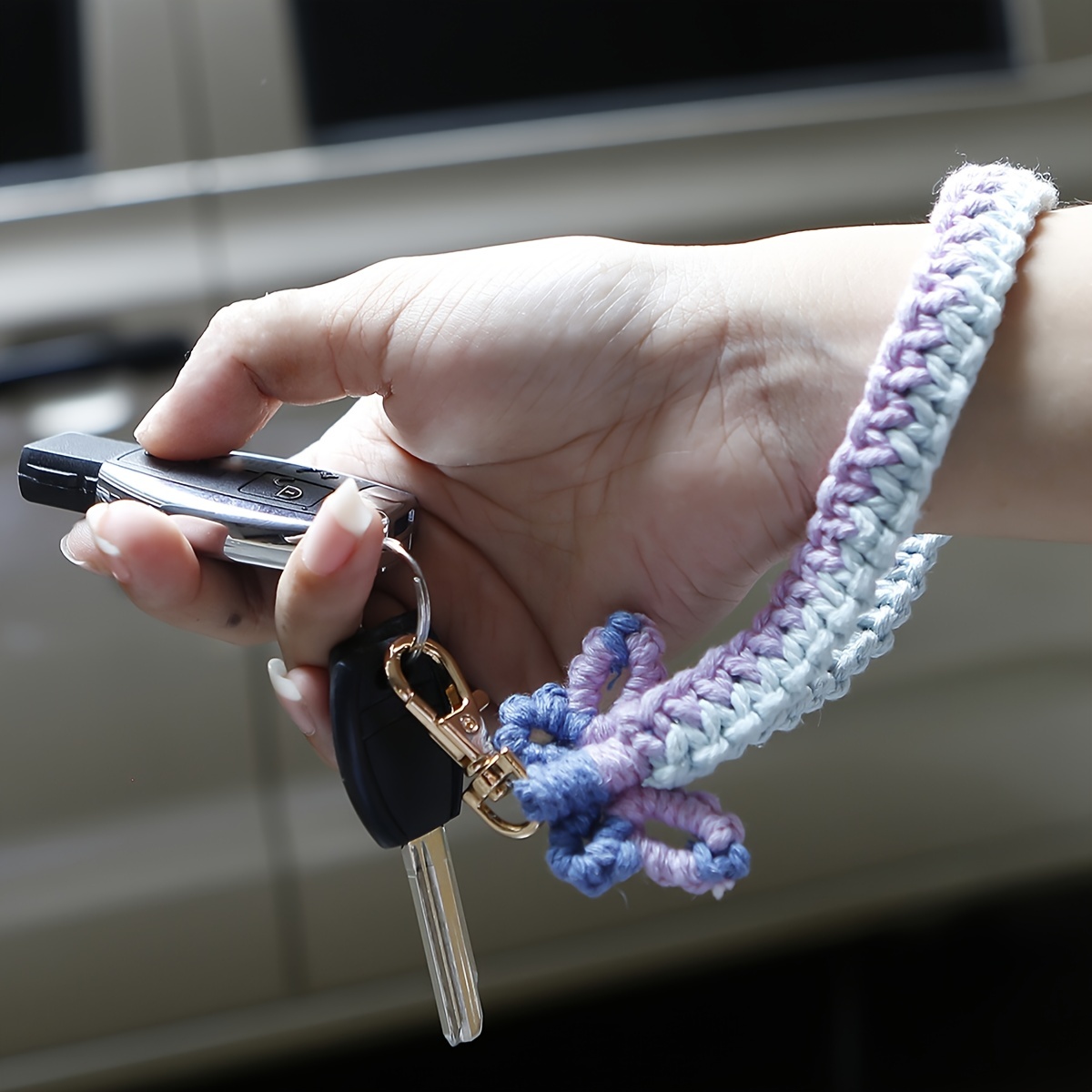 i_did Crochet Wristlet/Keychain Mauve