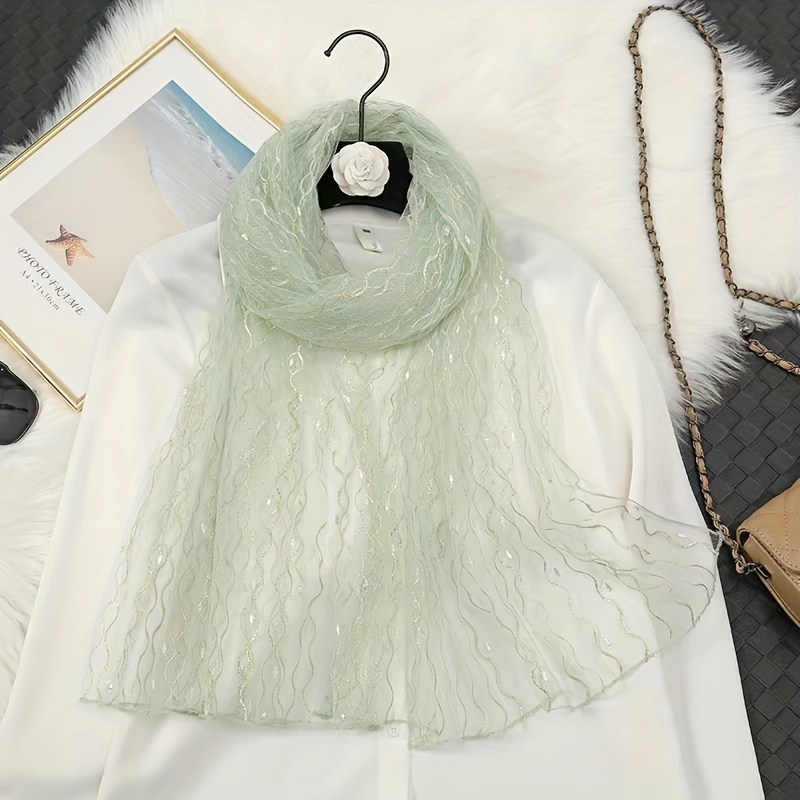 Hot Stamping Gauze Scarf Hijab Solid Thin Shawl Boho Head Wrap