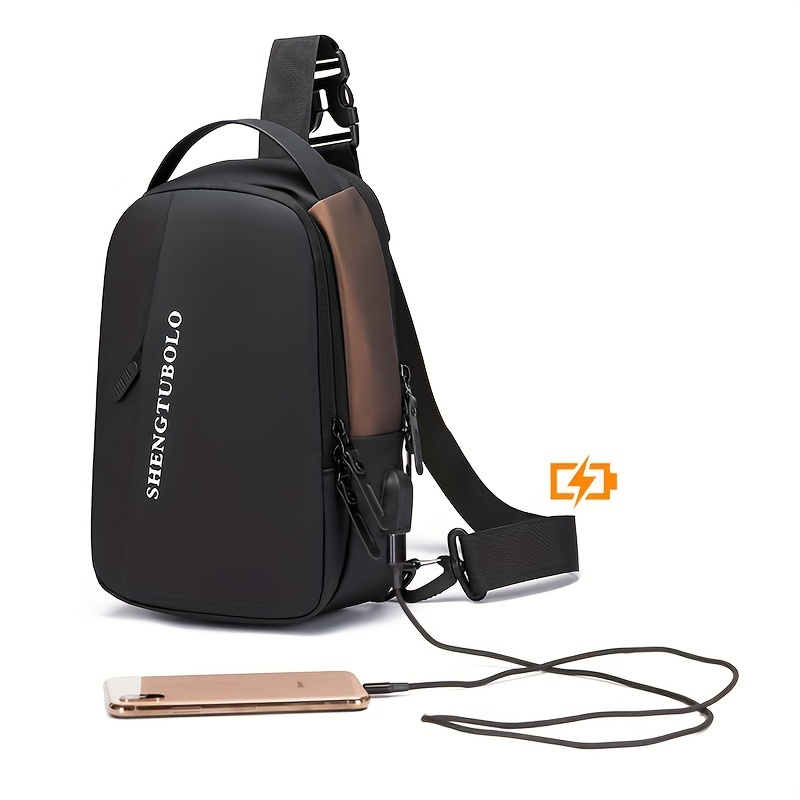 New Multi-functional Shoulder Bag With Usb Charging Port Diagonal