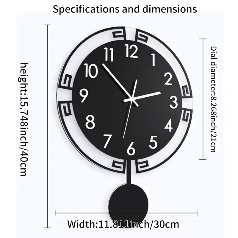 1pc household fashion clock new chinese style wall clock simple modern chinese style wall clock mute living room decorative hanging watch details 2