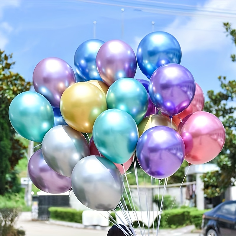 Paquete de 10 globos plateados. 5 globos de plata metálica y 5 globos  llenos de confeti de plata 25 aniversario fiesta de cumpleaños infantil -   México