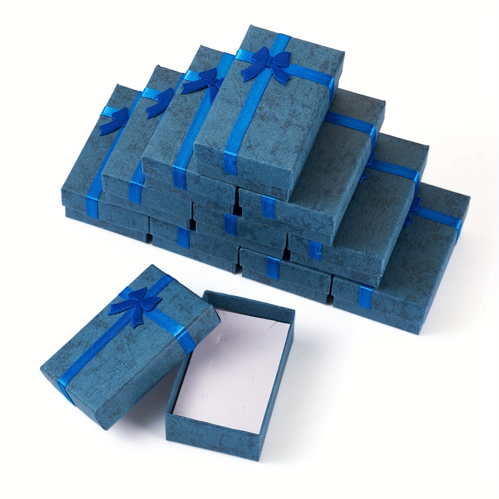 Blue Rectangular Paper Jewelry Valentine's Day Gift Boxes - Temu