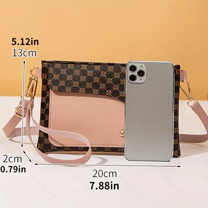 Vintage Pattern Handbag For Women Faux Leather Clutch Pu Leather  Multifunctional Cell Phone Bag With Wristband, Discounts For Everyone