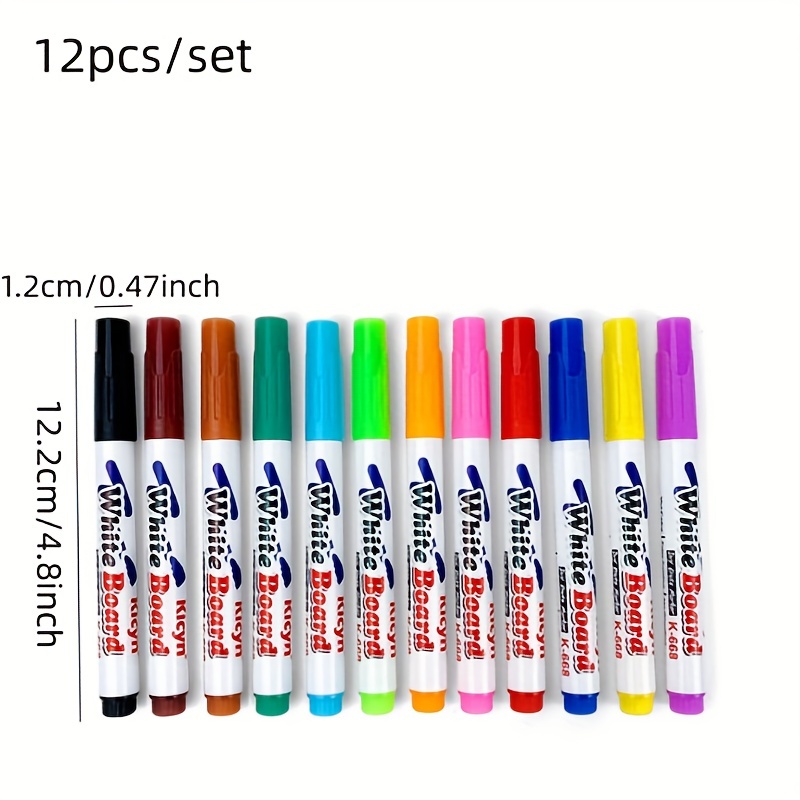 8/12 Colors Magical Water Floating Student Painting Brush Whiteboard Markers  Pen Suspension Kids Educational Painting Pen Toys 