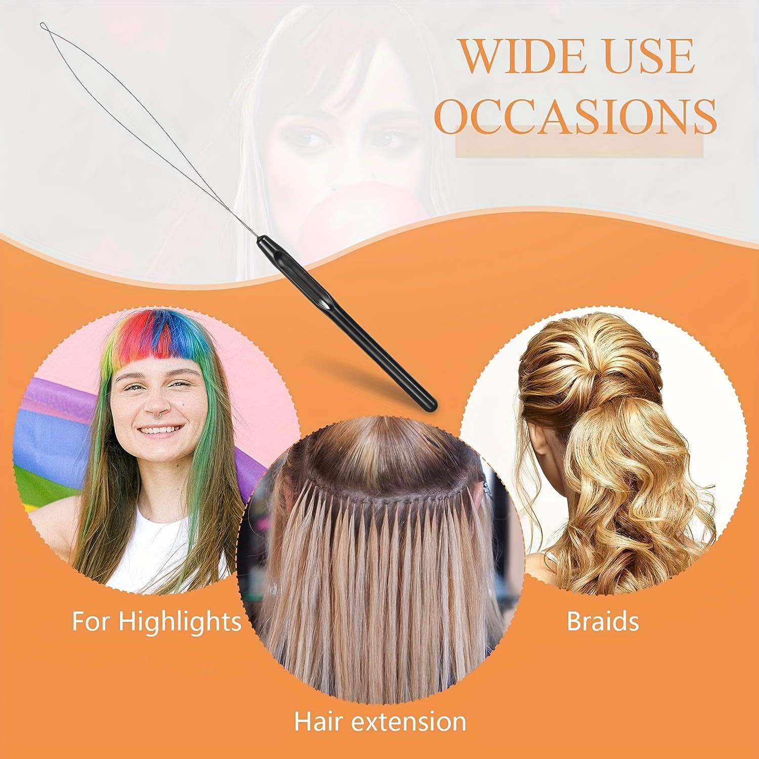 5pcs Plastic Crochet Braid Needle Feather Hair Extension Tools Wig