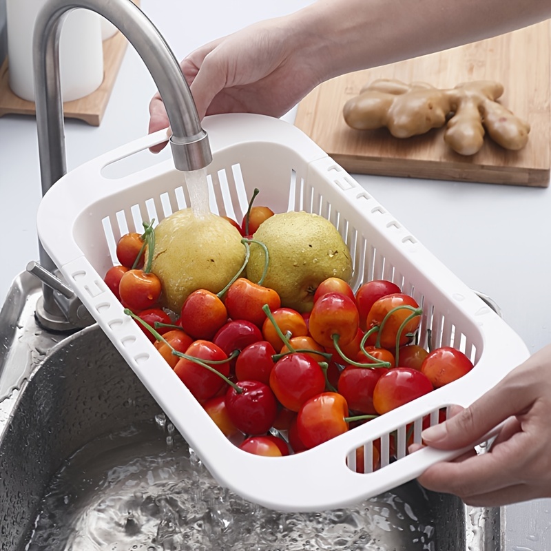 1 foldable vegetable washing basket, press on drainage basket