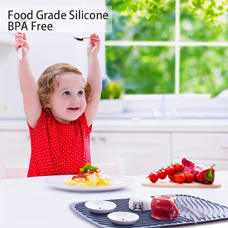 Silicone Dish Drying Mat for Kitchen Counter- Eco Friendly Food