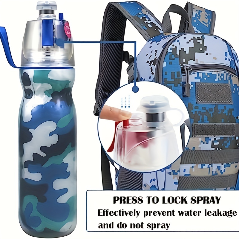 1pc Sport Spray Water Bottle Plastic Outdoor Cooling Hydration