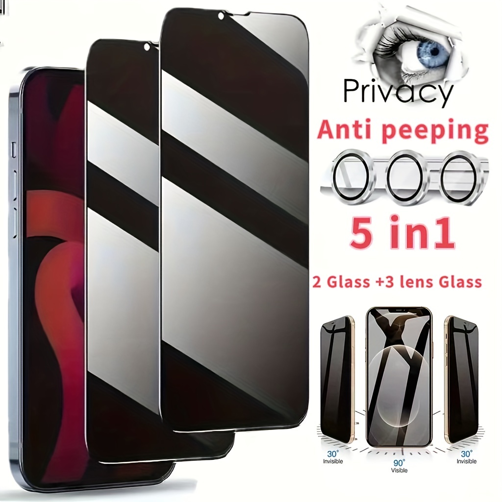 JETech Protection D'écran Anti-Espion pour iPhone 13 Pro 6,1 Pouces avec  Protection Objectif Caméra Arrière, Film Verre Trempé Confidentialité,  Outil