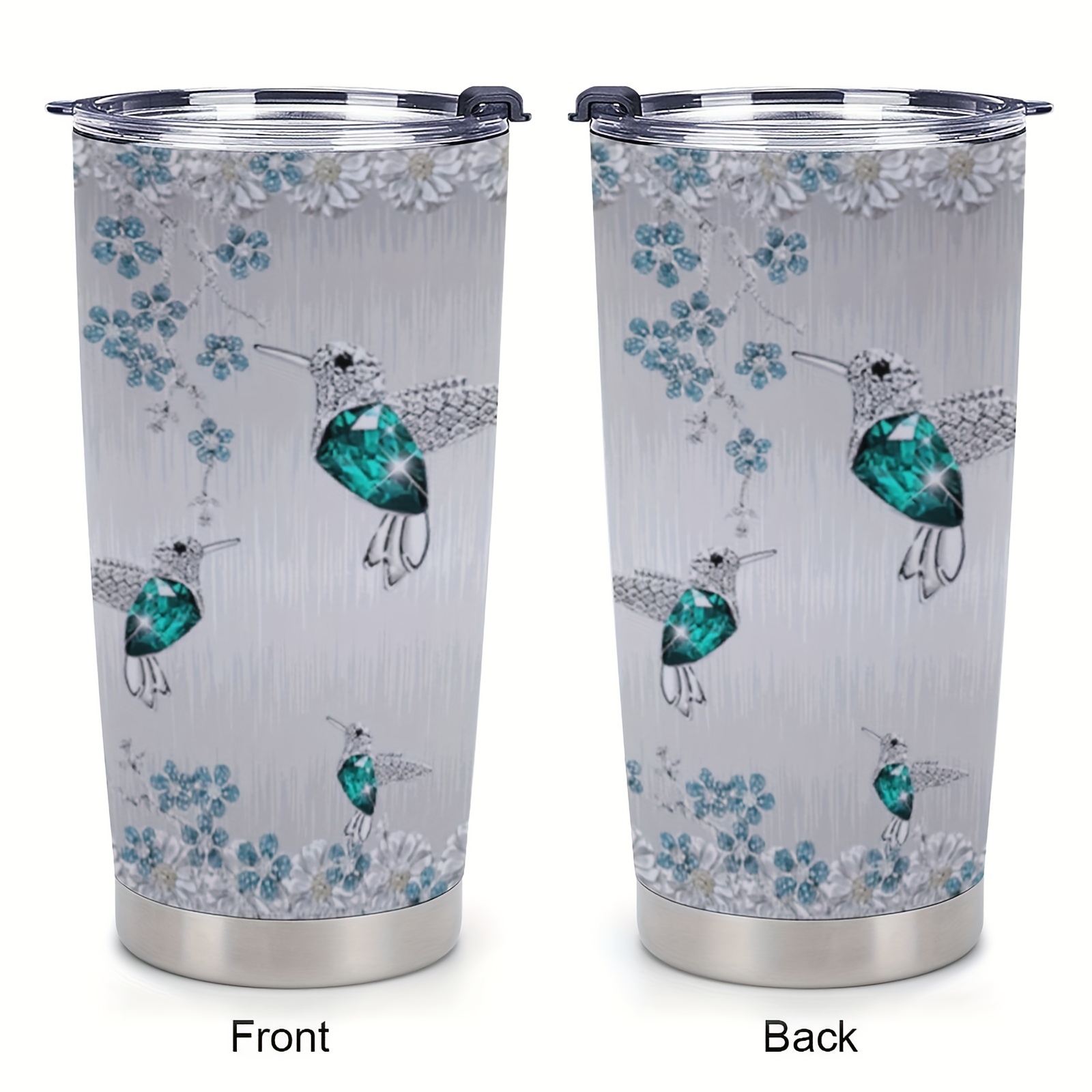 Purple Butterfly Tumbler Cup With Lid Stainless Steel Double - Temu