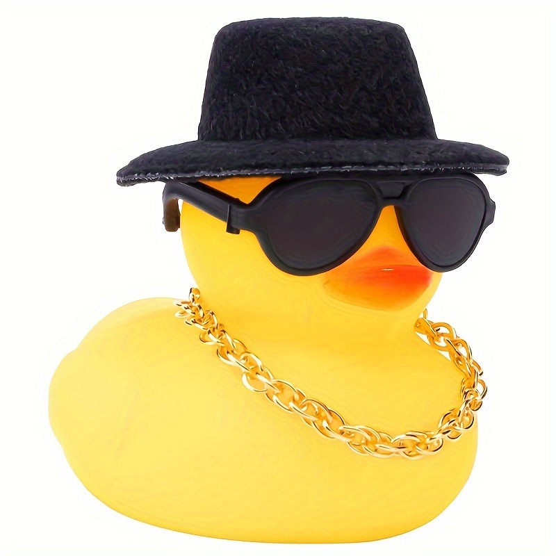 Rubber Yellow Duck, Hat Duck, Glasses Duck, Necklace Duck, Life