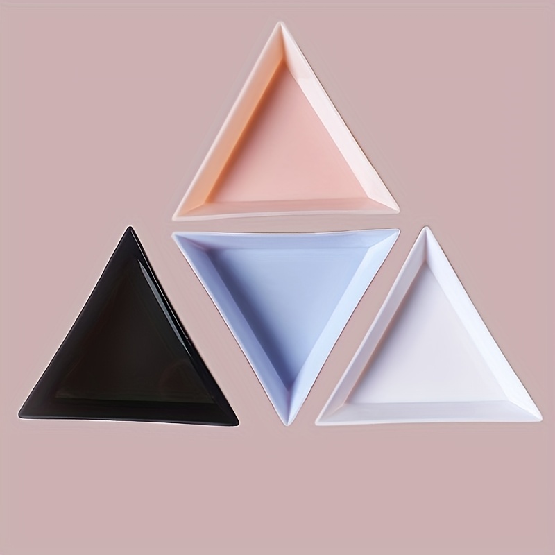 Colorful Plastic Triangle Nail Tray Rhinestone Storage Tray - Temu