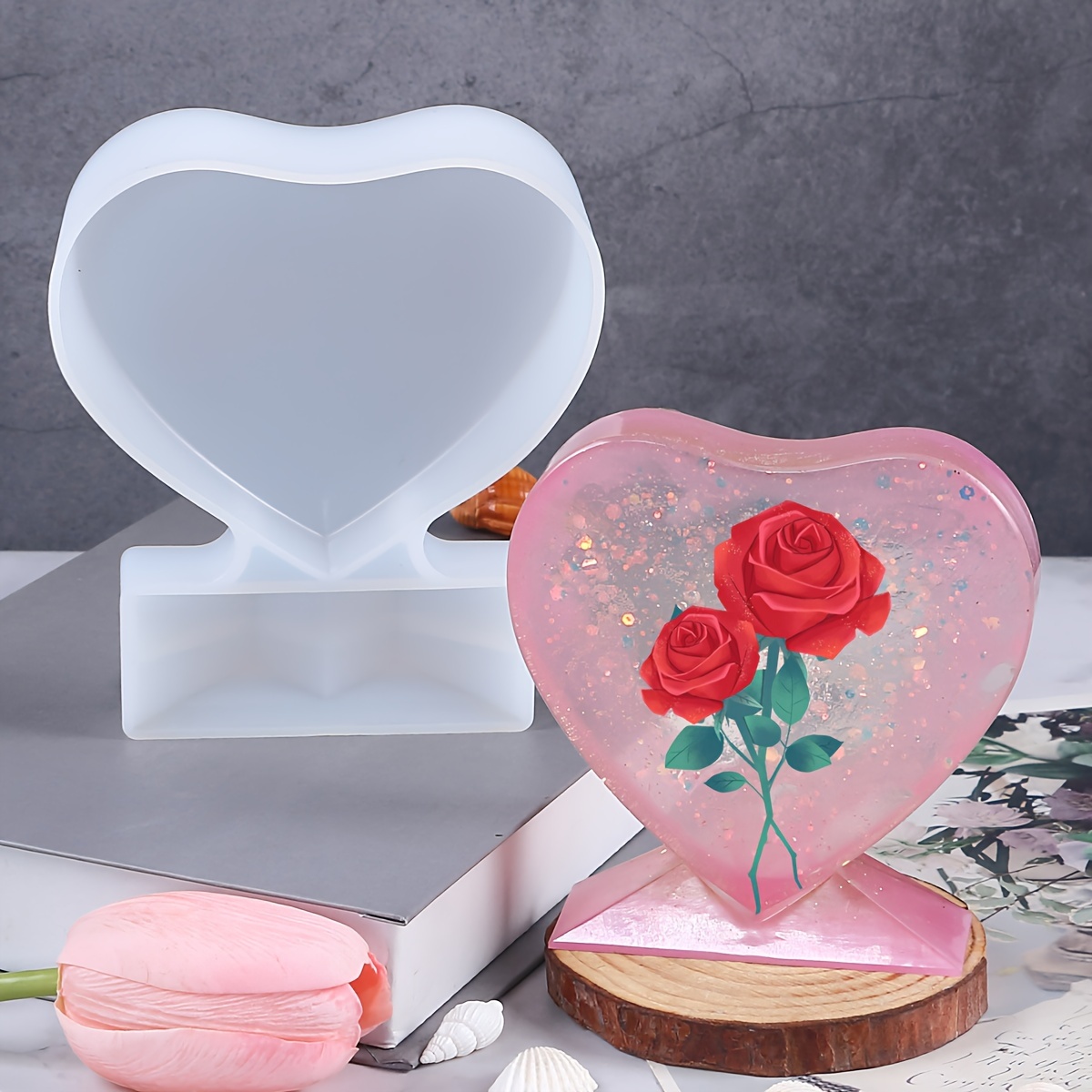 Multiple 3d Stereo Valentine's Day Love Silicone Molds Heart - Temu