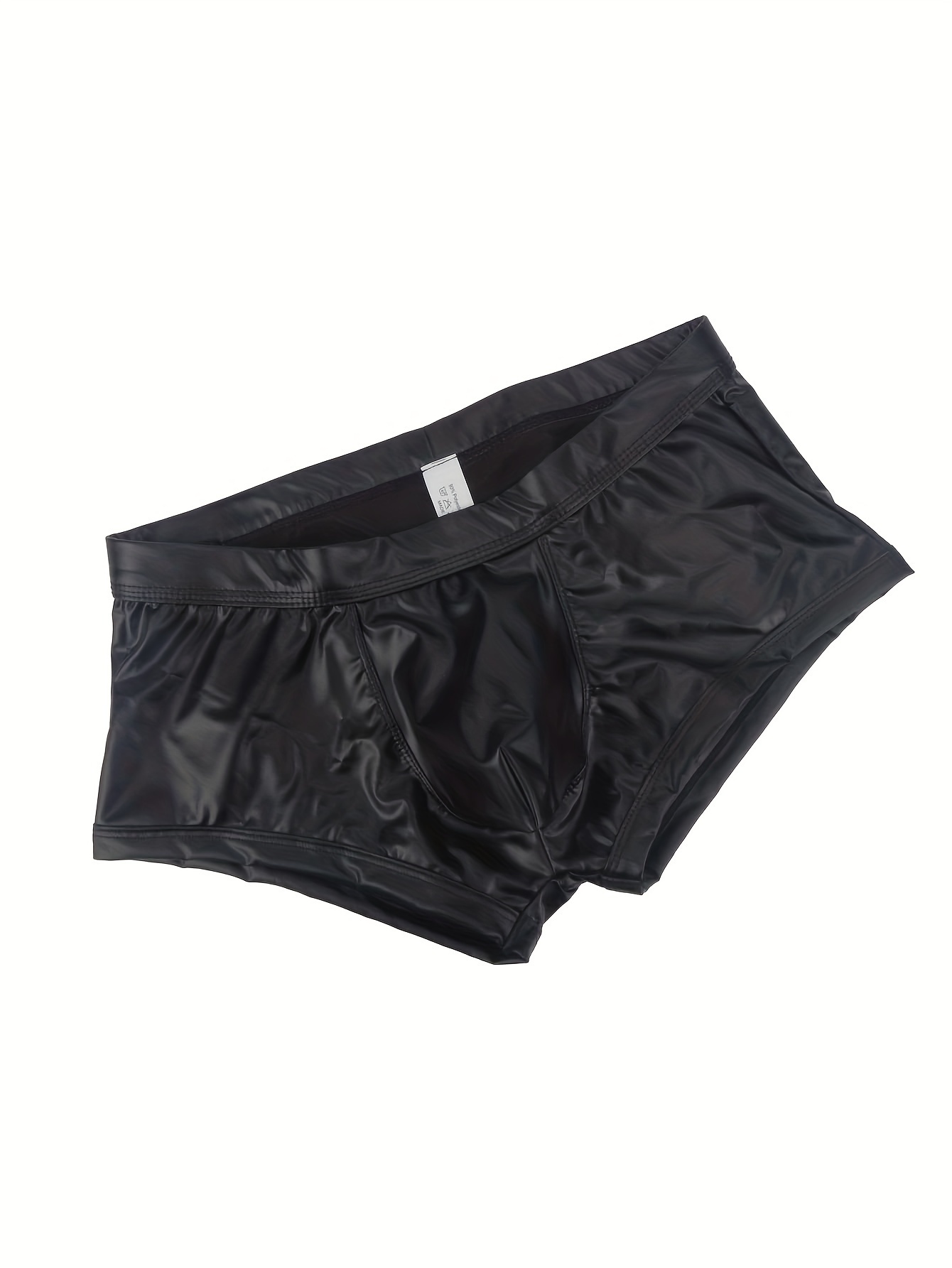 Men's Faux Leather Hollow Back Boxer Briefs Men's Sexy Underwear For Men