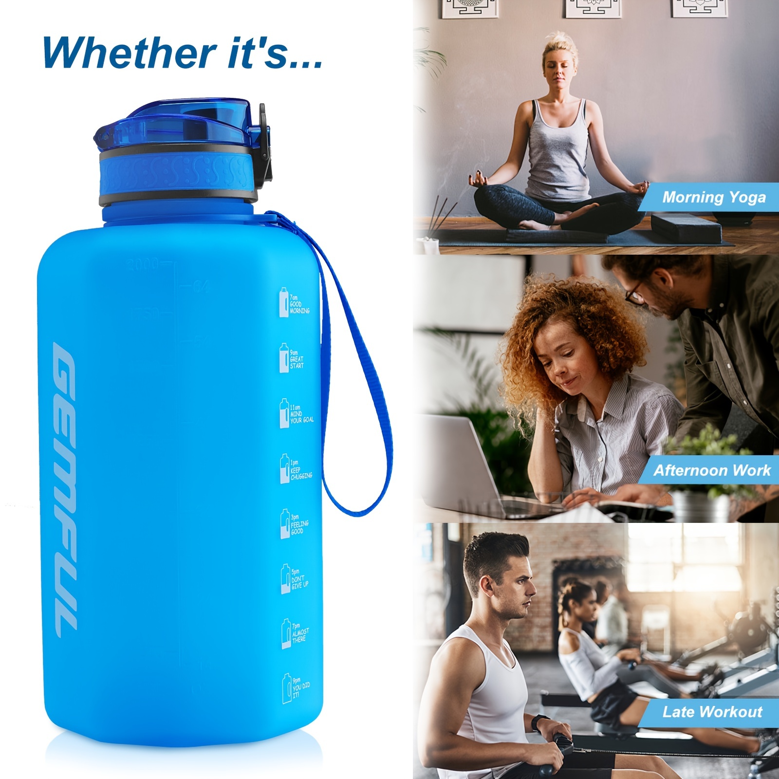 2.2L Drink Bottle Big Water Capacity Workout hydration Drink