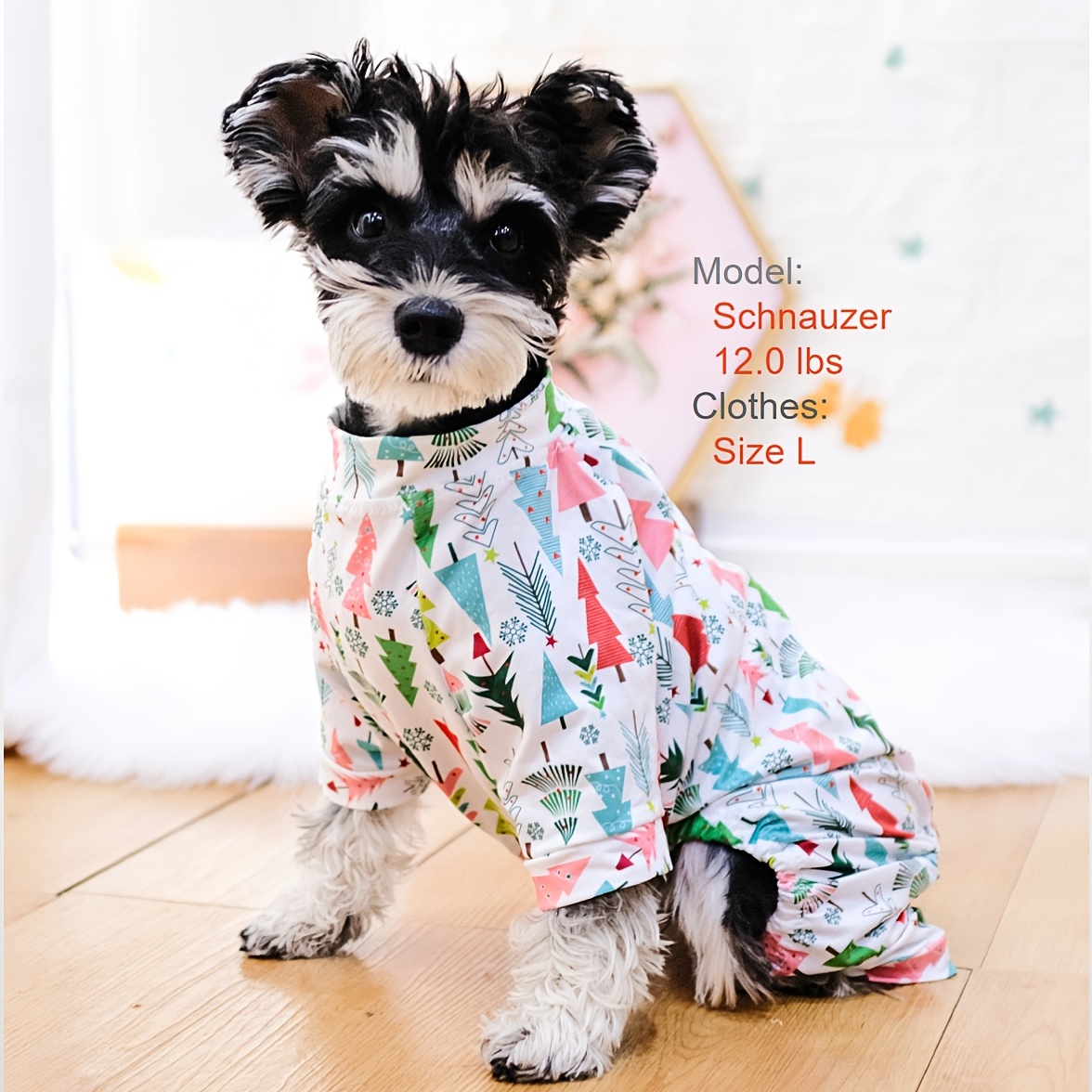 One Piece Pet Dog And Cat Clothes, Christmas Tree Print Pajamas