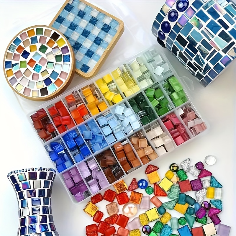 100x Mosaic Tiles for Crafts Bulk Stained Glass Supplies Crafts Petal Leaves Mosaic Stained Glass Pieces for Home Decoration or Crafts, Size: 0.32 cm