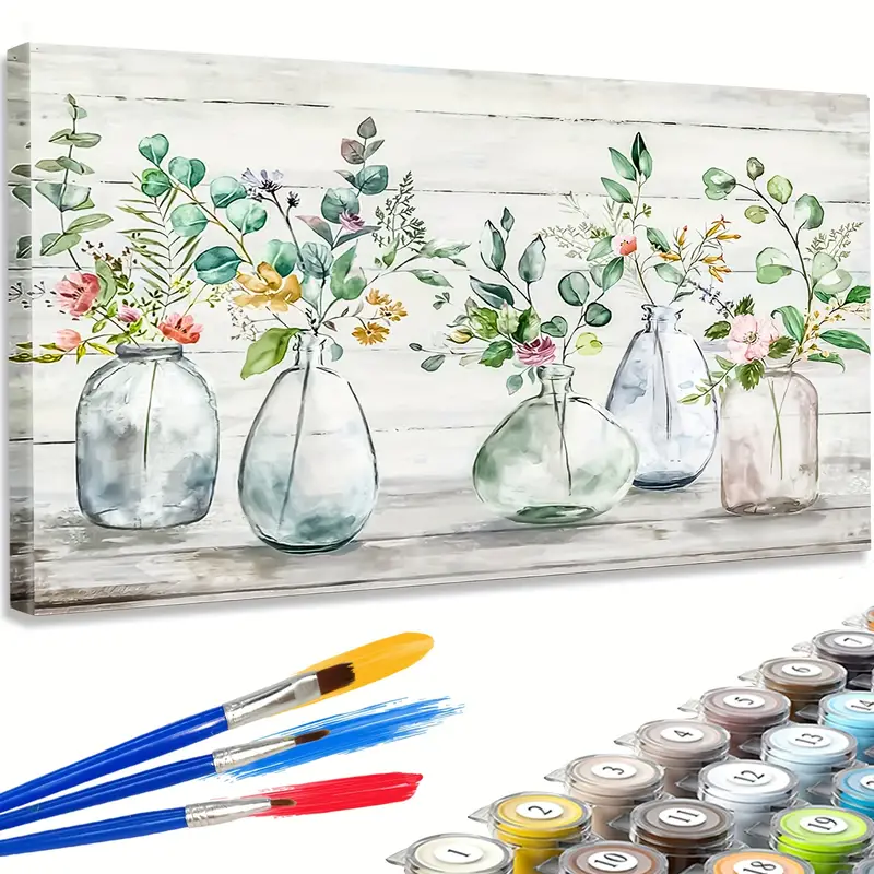 Flowers In Vases Large Paint By Number For Adults Beginner - Temu