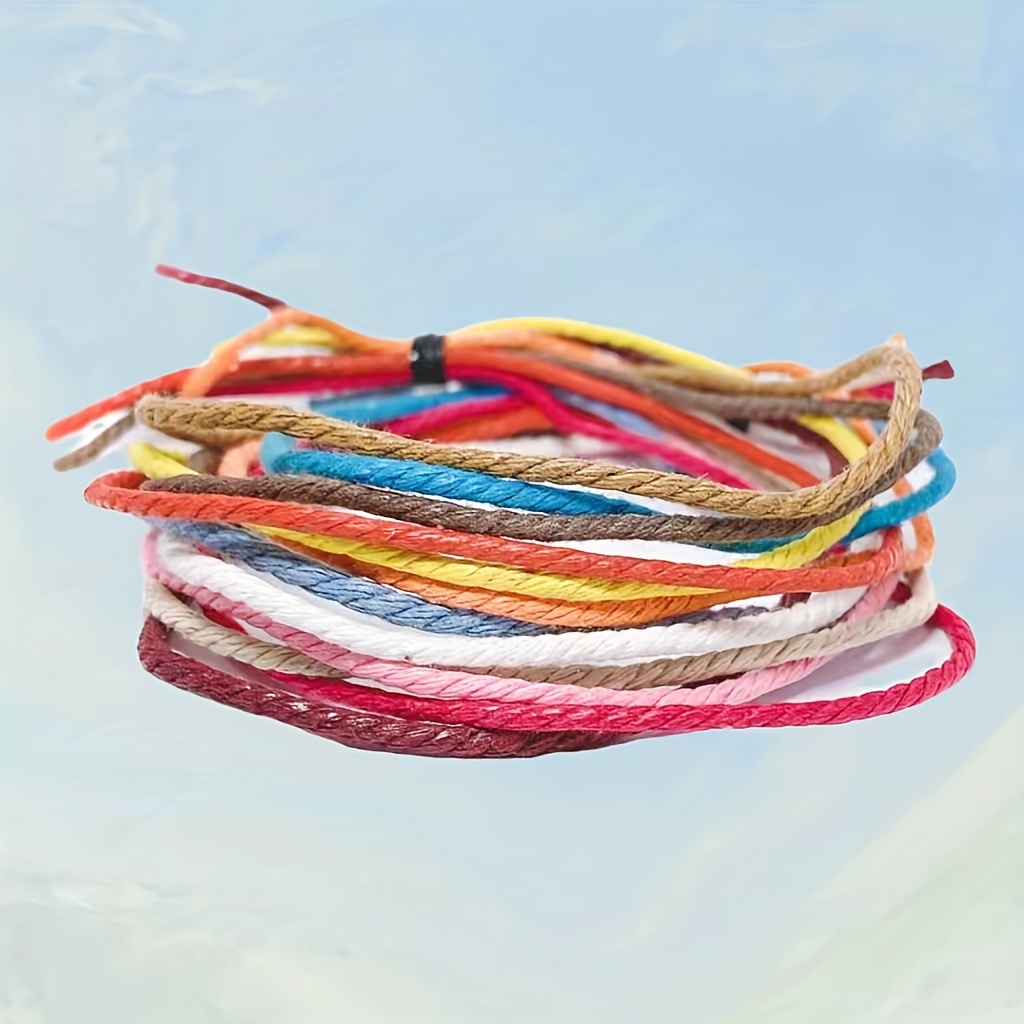 10 Yards Thick Colorful Three strand Wax Rope Diy Bracelet - Temu Canada
