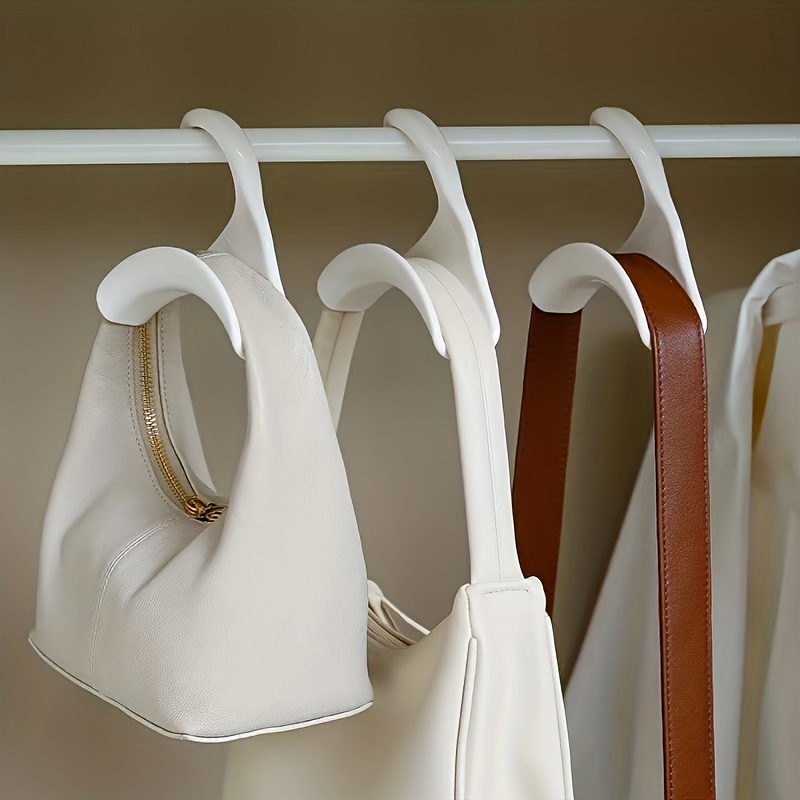5PCS/Set Bag Purse Hanger Closet Purse Hooks For Closet, Handbag Hanger,  White & Grey Storage Organizer For Backpacks, Clothes Or Handbag