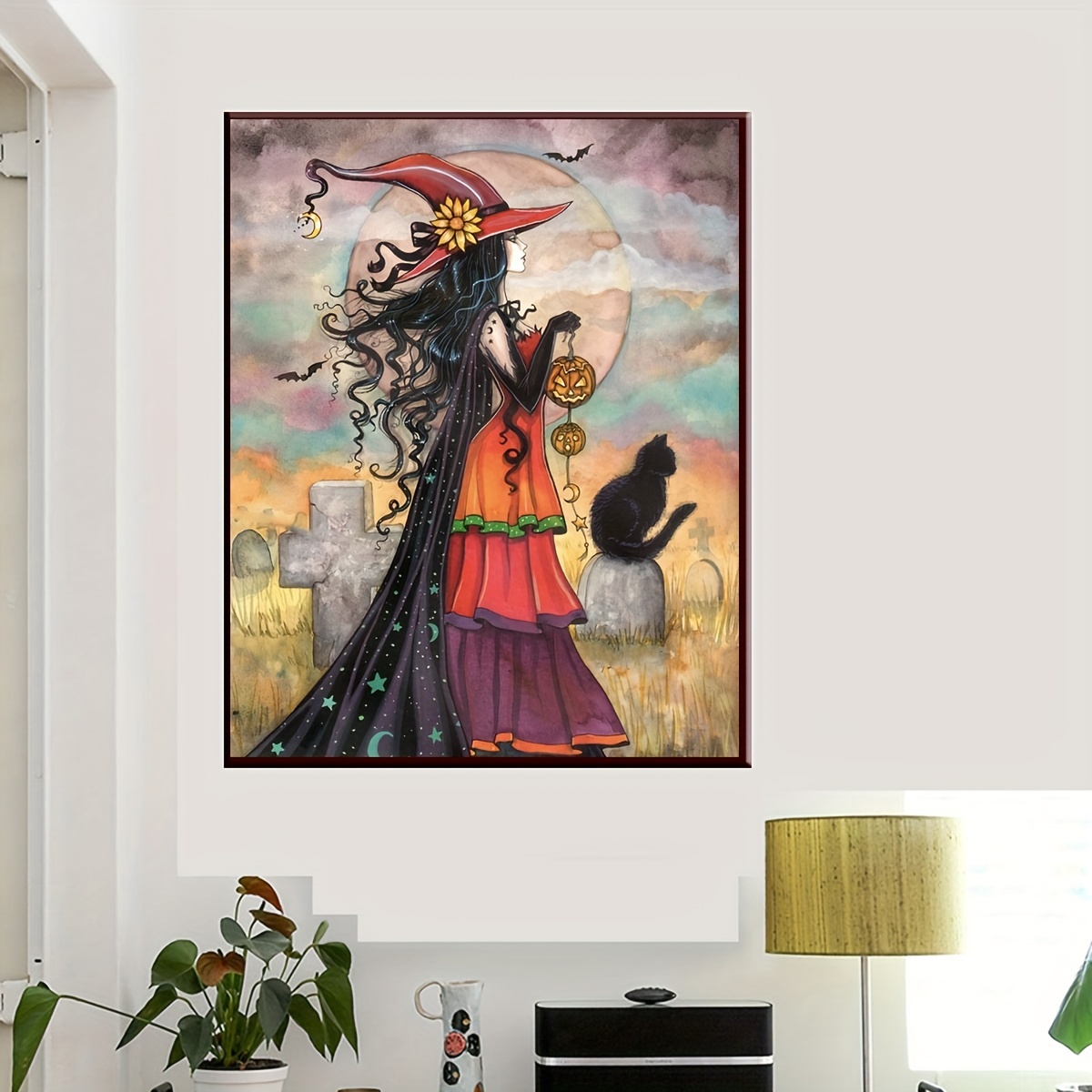 Gothic Halloween Witch 5D AB Diamond Painting Embroidery Dark Fantasy Girl  Cross Stitch Mosaic Pictures Handmade Home Decor Gift