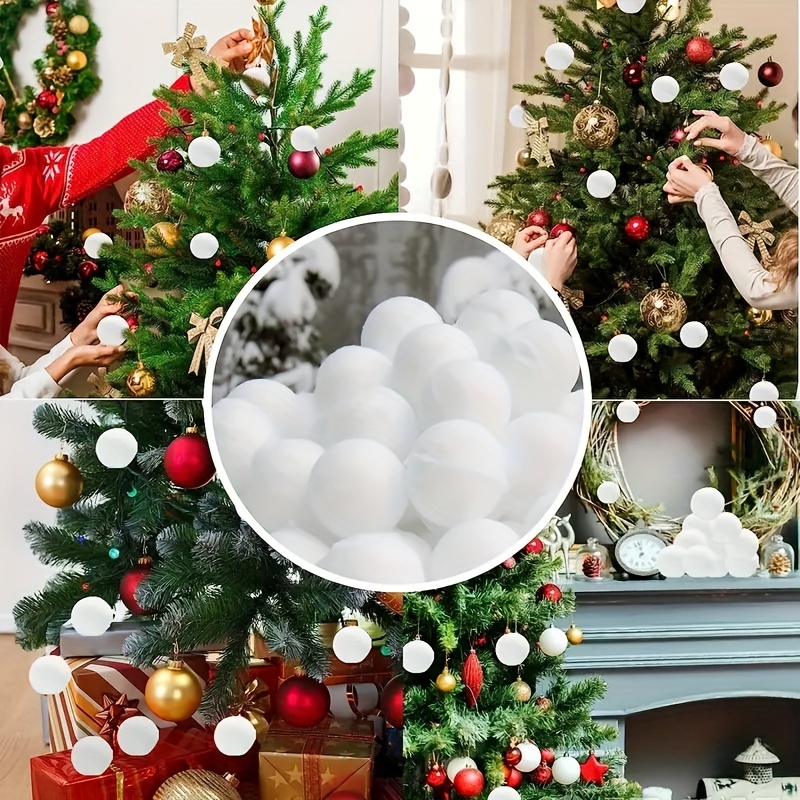 Christmas Decoration Fake Snowballs White Plush Simulation - Temu