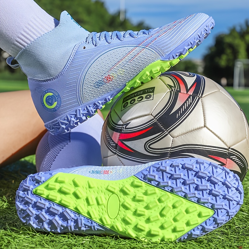 Zapatillas Futbol Niño, Botas Futbol cesped Artificial Unisex Adolescentes  Profesionales Atletismo Training Zapatos de Fútbol con Tacos Azul Verde :  : Moda