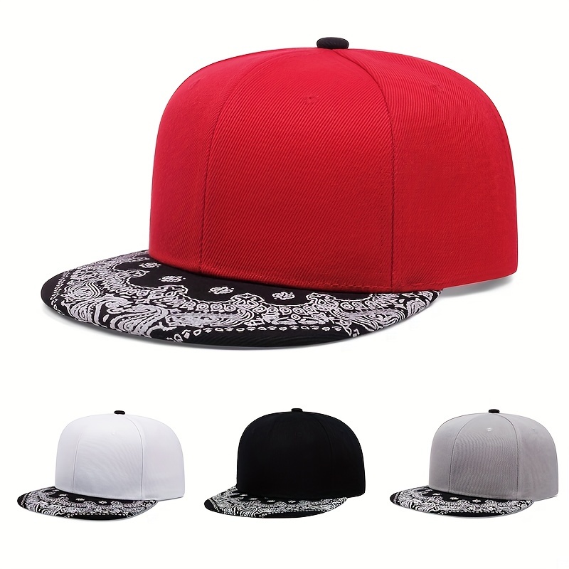 Paisley Print Brim Baseball Baseball Hat, Dad Hats Hip Hop Color Block unisex Snapback Hats Lightweight Adjustable Golf Sun Hats for Women & Men