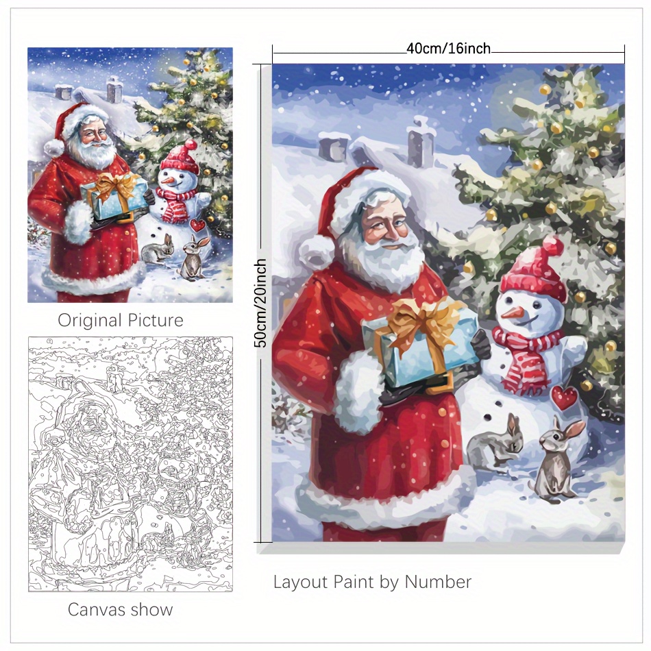 Painting By Numbers For Adults Kits Santa Claus And Elk - Temu