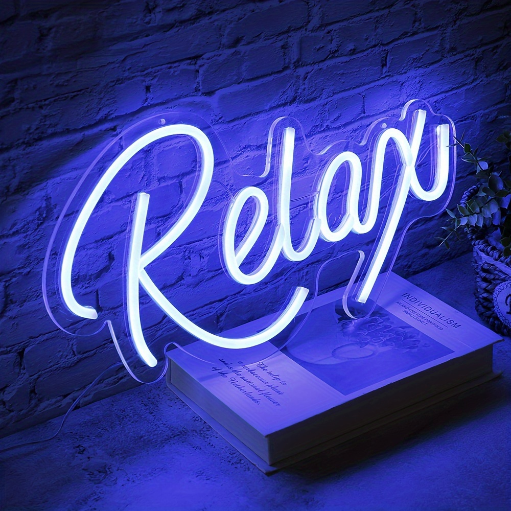 Relax Neon Signs Light Led Neon Sign Relax Neon Light Clear - Temu