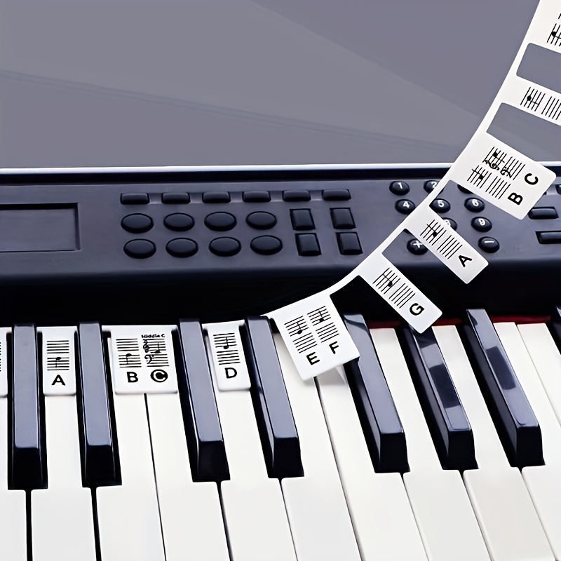 88 touches Réutilisable Piano Keyboard Note Labels Piano Notes Guide  Autocollants -t