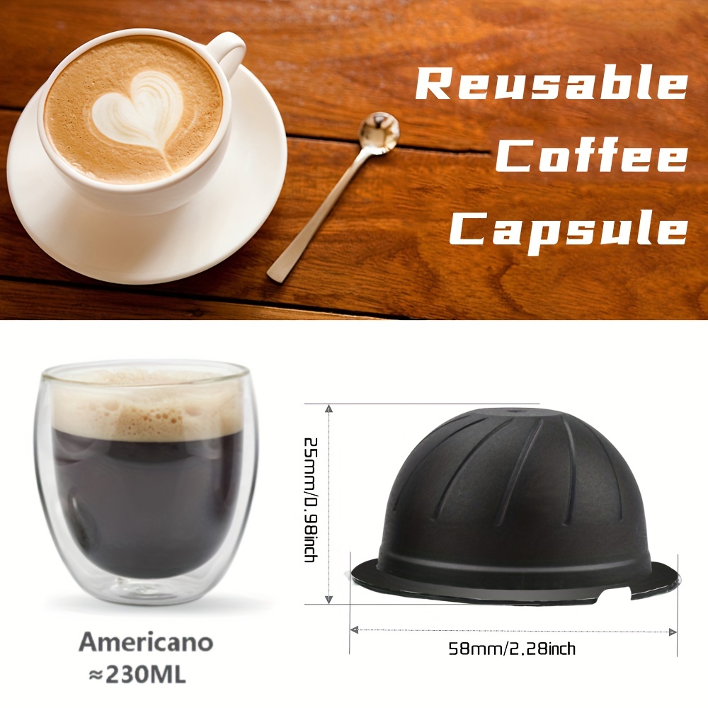 Reusable Vertuo Pods(5Pcs), Refillable Coffee Capsule for Vertuoline &  Vertuo Pod, 230 mL Coffee Pods Compatible with Nespresso Vertuo Coffee  Machine