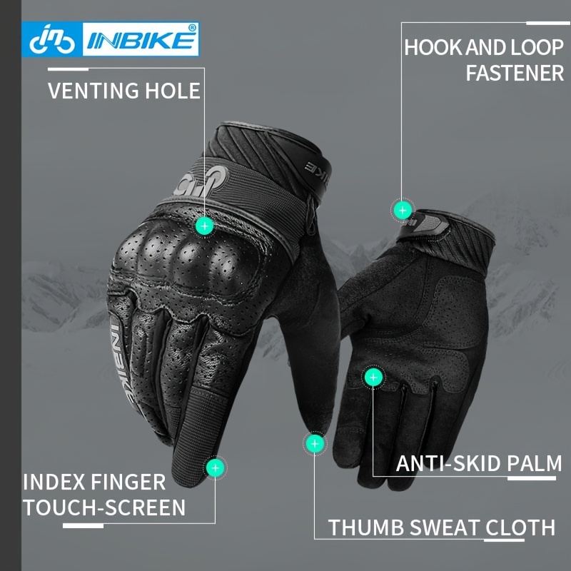 1pair Motorcycle Riding Mens Gloves Touch Screen Breathable - Temu