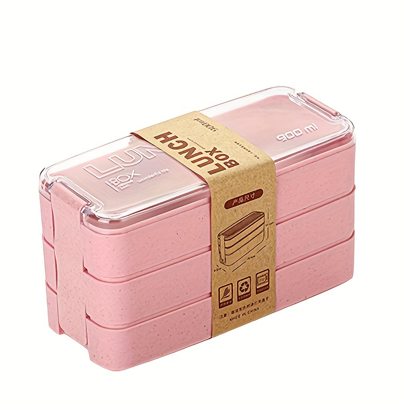 3 Layer Lunch Box Spoon Fork Dinnerware Bento Box Set Food Storage