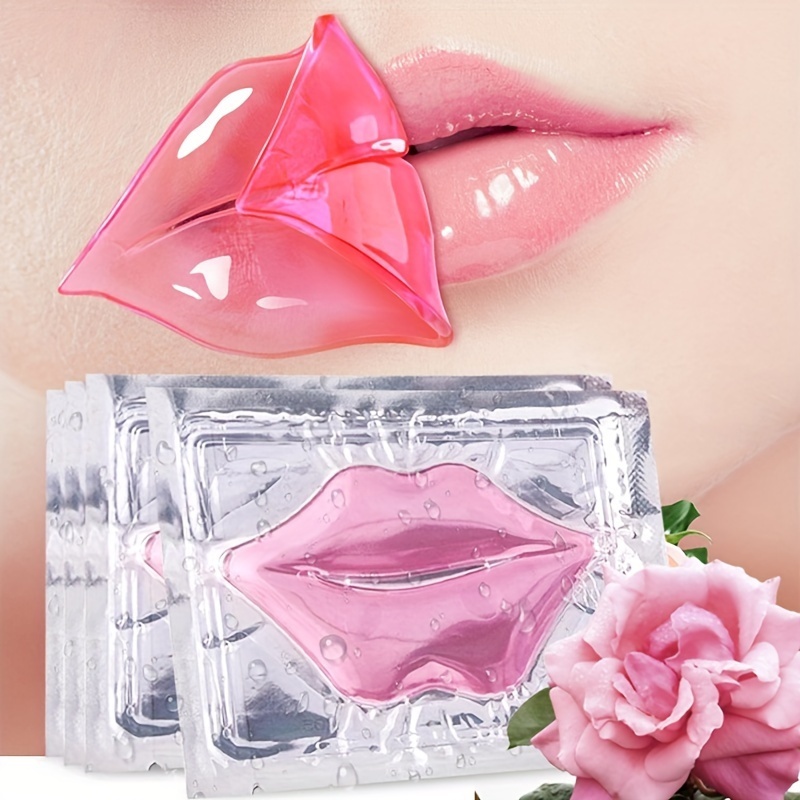 5pcs Crystal Collagen Lip Mask Lips Plumper Pink Lip Patches Moisture Essence Korean Cosmetics Skin Care For Beauty