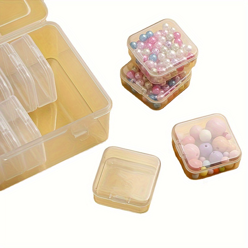 15/ 7 Girds Small Storage Box Plastic Mini Clear Beads - Temu