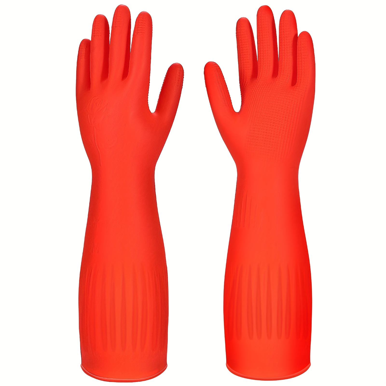 Paquete de 3 guantes de limpieza reutilizables sin látex, guantes para  lavar platos con forro de algodón y palma en relieve, guantes impermeables  para