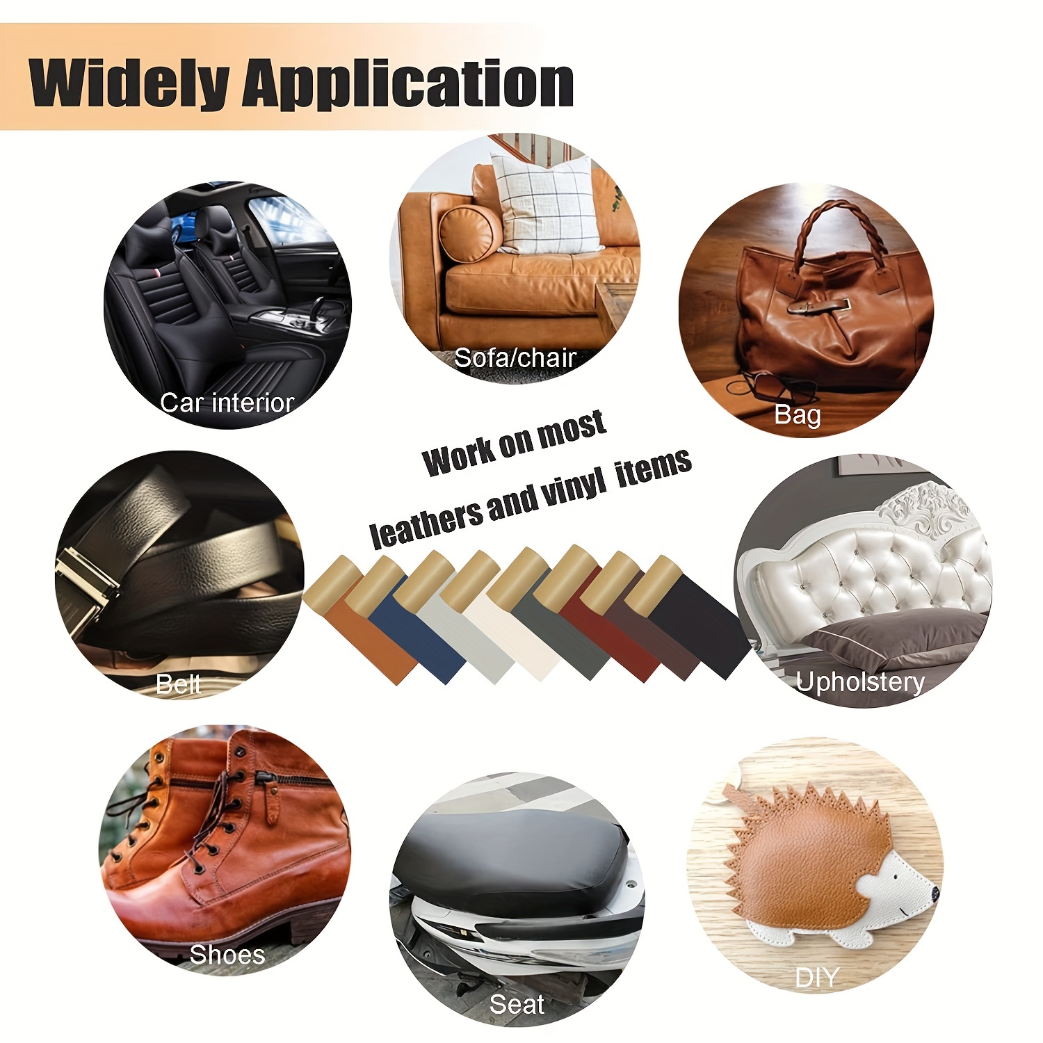 Leather Repair Tape Patch Leather Adhesive for Sofas, Car Seats, Handbags,  Jackets, Couches, Furniture, Kitchen Cabinets, DIY
