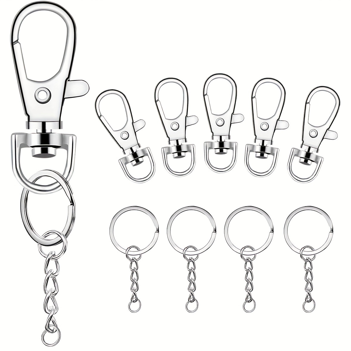 Key Chain Swivel Hooks, Anezus 100pcs Keychain Hardware Metal