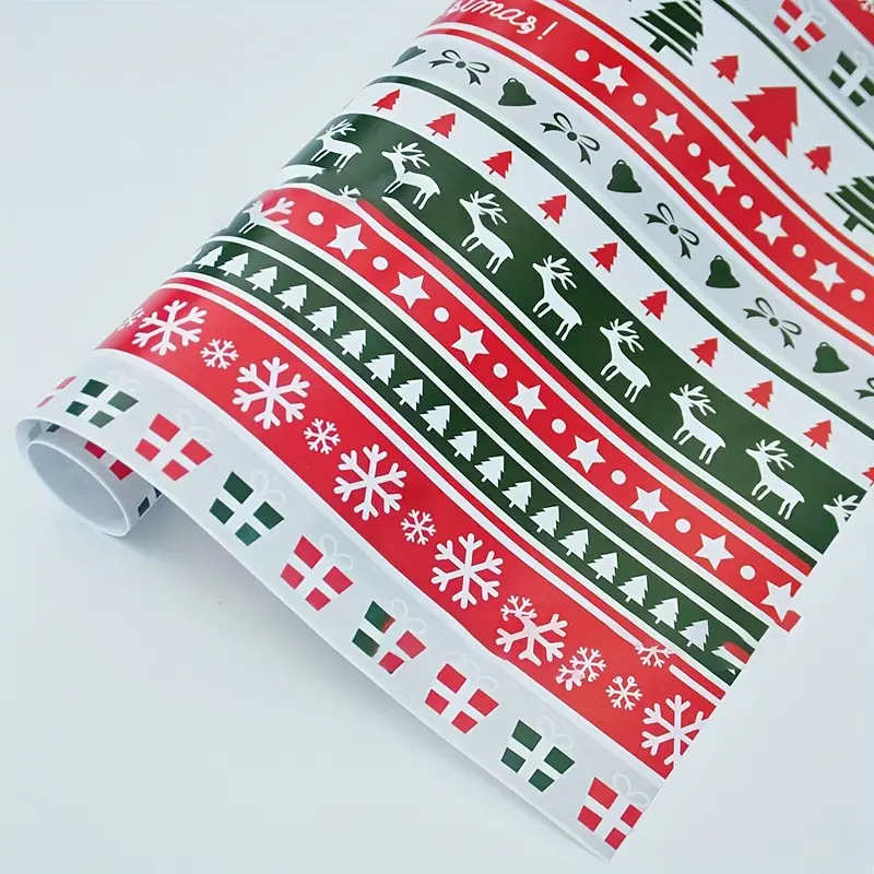 Christmas Wrapping Paper Roll, Green Xmas Gift Wrap Paper, Snowman  Christmas Tree Gift Boxes Canes Stars Design, Holiday Gift Decoration -  Temu Mexico