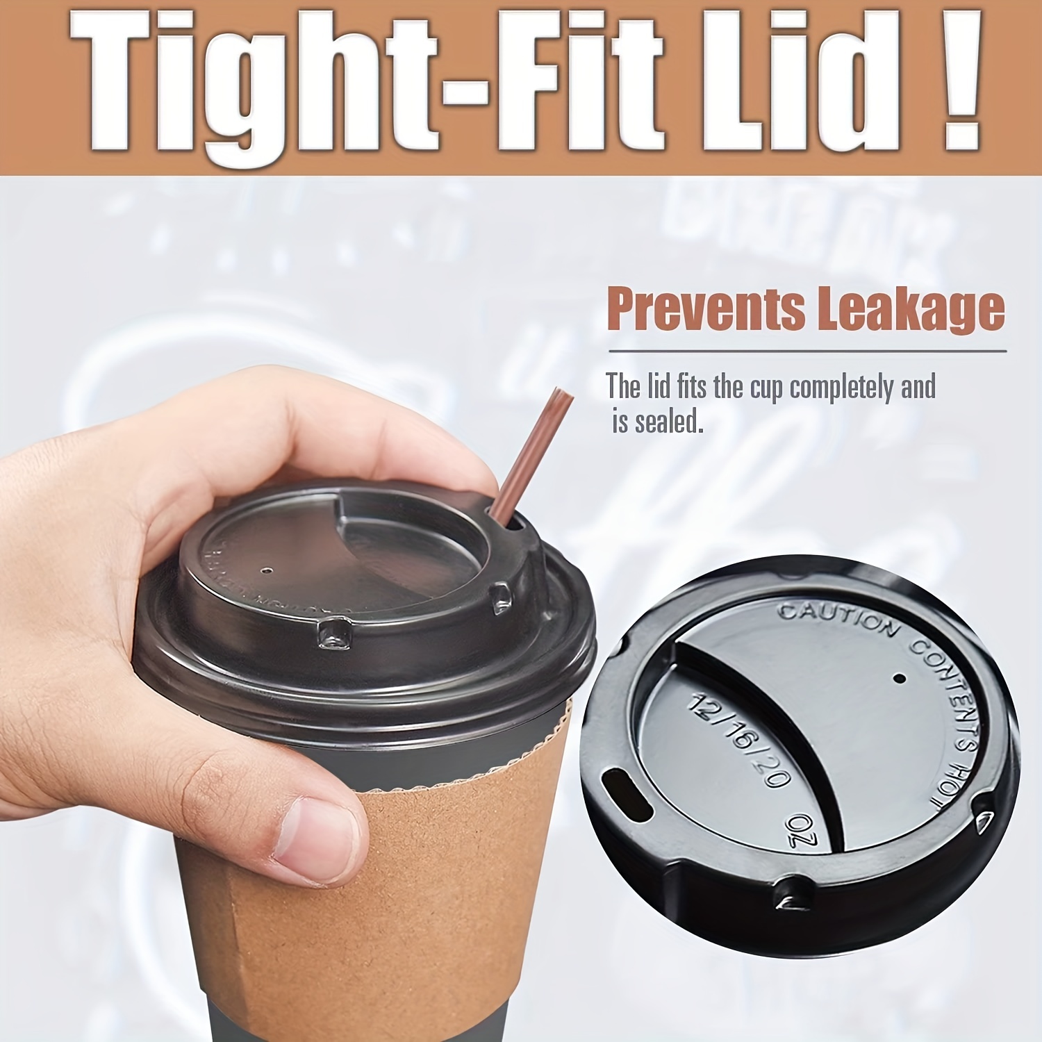 Coffee Cups With Lids And Kraft Sleeves Disposable Paper - Temu