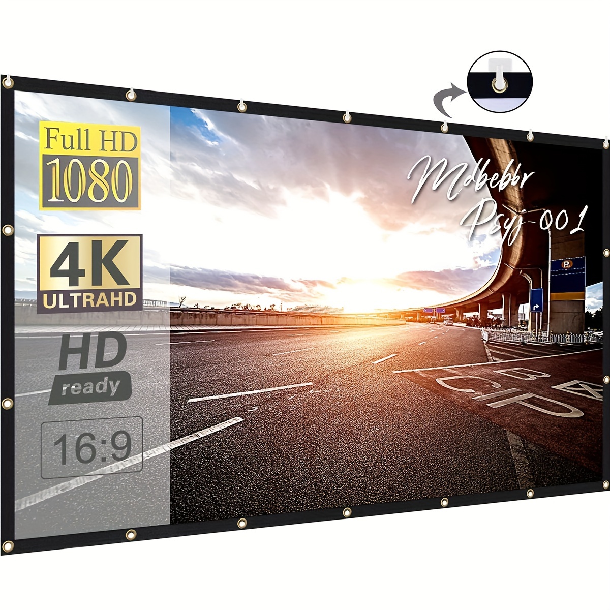 Pantalla de proyector mejorada con soporte, pantalla de proyección portátil  lejiada 16:9 4K HD proyecciones pantalla de películas con bolsa de