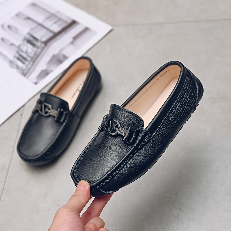 Affordable Boys Classic Loafers With Metal Buckle