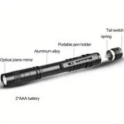 portable pen light, waterproof mini led flashlight for camping and emergencies portable pen light with xpe technology and 1 2 aaa battery details 2